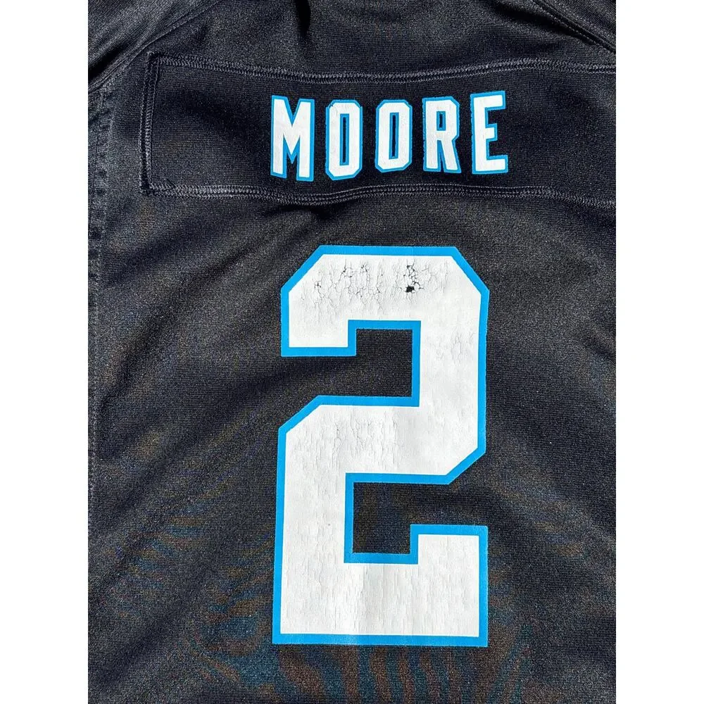 Nike NFL Carolina Panthers #2 DJ Moore On-Field Jersey Black Womens Size L